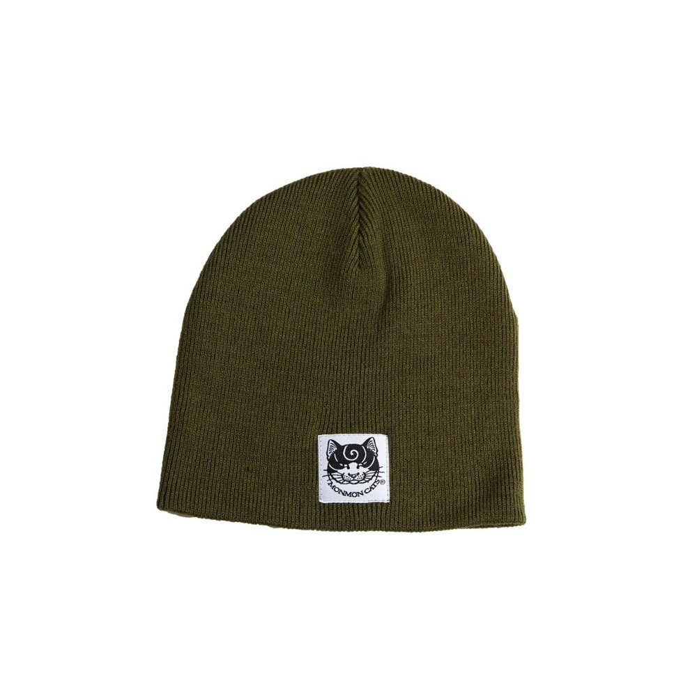 Monmon Cats Military Green Skullcap Beanie Hat